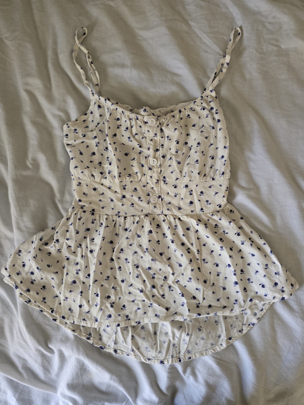 Papaya Cream Floral Button-Front Camisole Top